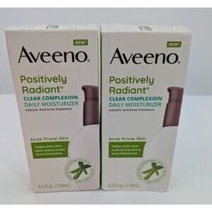 Aveeno Positively Radiant Clear Complexion Moisturizer 4 oz Lot of 2 *NEW*